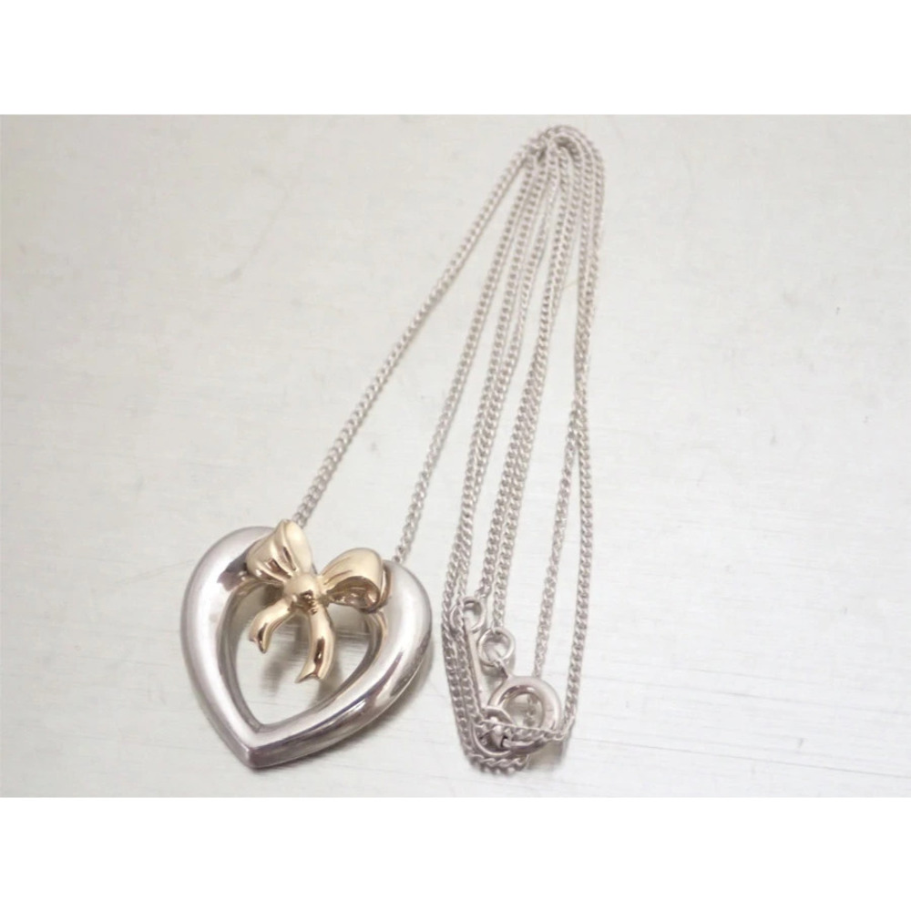 Tiffany Co Necklace Heart Rion Sterling Silver Gold